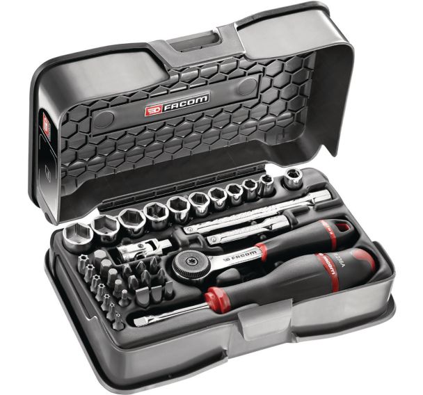 Coffret cliquet + douilles 1/4'' 6 pans 37 pièces
