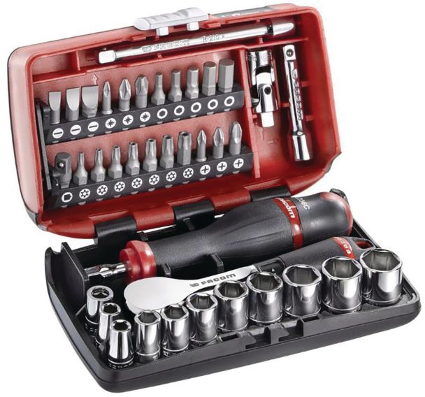 Coffret cliquet hp + douilles 1/4'' 6 pans - boîte nano