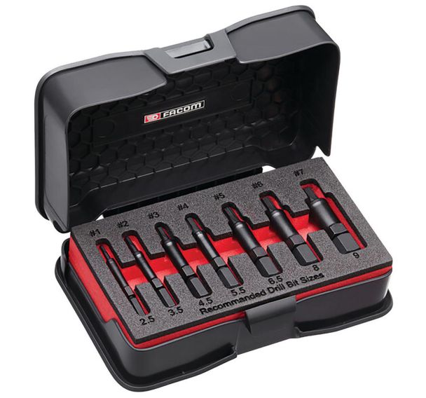 Coffret d'extracteur de vis et de goujons cassés - Facom