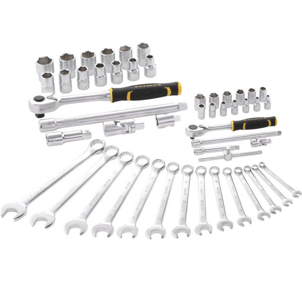 Coffret d'outils 1/4'' + 1/2'' + clés mixtes -50 pcs - STANLEY
