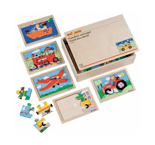 Coffret de 10 puzzles thème transport