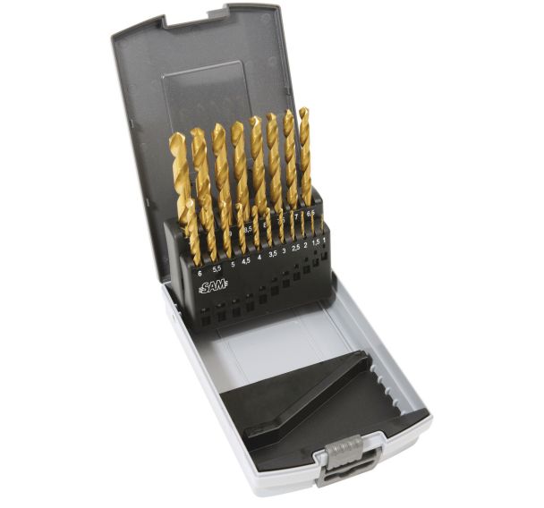 Coffret de 19 forets tailles meules hss tin