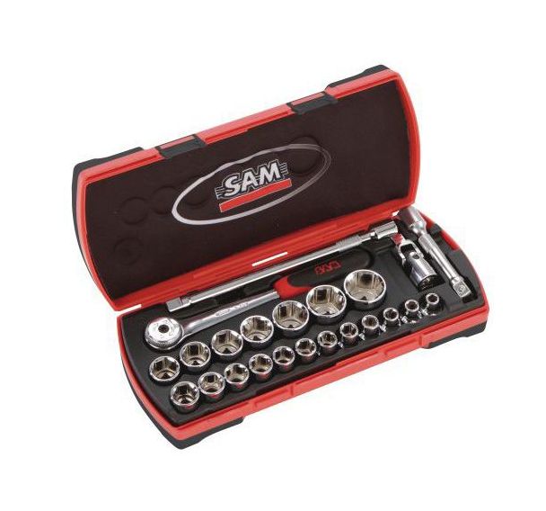 Coffret de 23 douilles et accessoires 1/2''