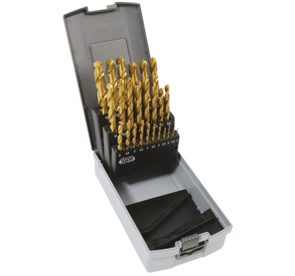 Coffret de 25 forêts taillés meulés hss tin