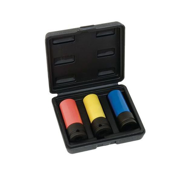 Coffret de 3 douilles longues impact gainées 17/19/21