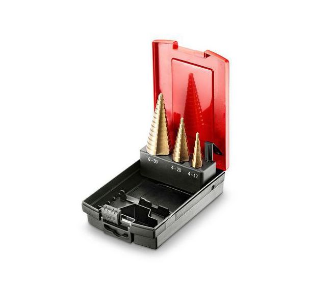 Coffret de 3 forets étagés 4 à 30 mm