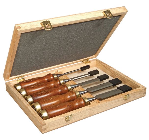 Coffret de 5 ciseaux à bois manche bois - Stanley