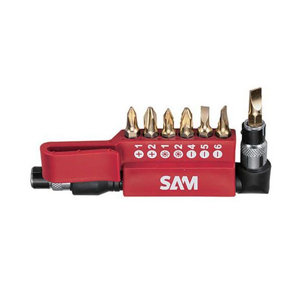 Coffret de 6 embouts de vissage 1/4'' + 1 clé 1/4''