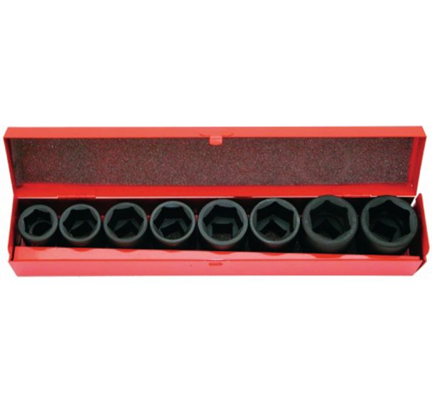 Coffret de 8 douilles chocs 3/4'' de 24 a 36 mm