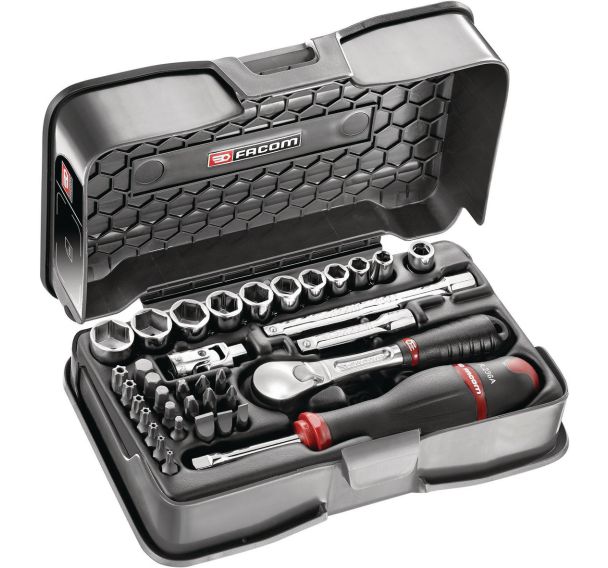 Coffret de douilles 1/4 pouces 6 pans en pouces - 37 pièces