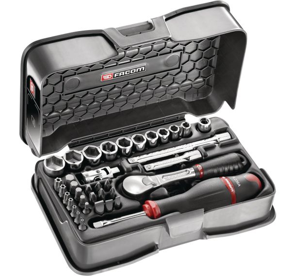 Coffret de douilles 1/4 pouces 6 pans métriques - 37 pièces