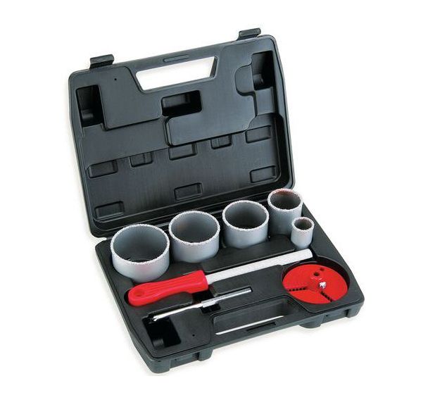 Coffret de scies trépans au carbure de tungstène