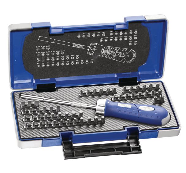 Coffret de vissage 1/4  avec tournevis revolver – 59 pièces