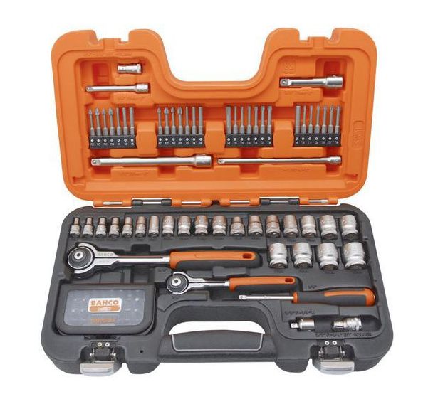 Coffret douilles 1/4"-3/8" 6 pans cliquet tête pivotante
