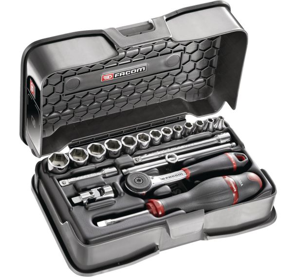 Coffret douilles 1/4 pouces 6 pans - 19 pièces