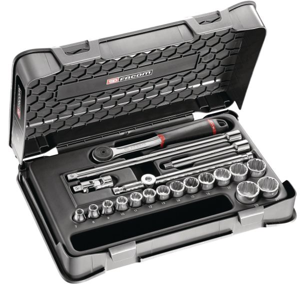 Coffret douilles 3/8 pouces 12 pans - 20 pièces