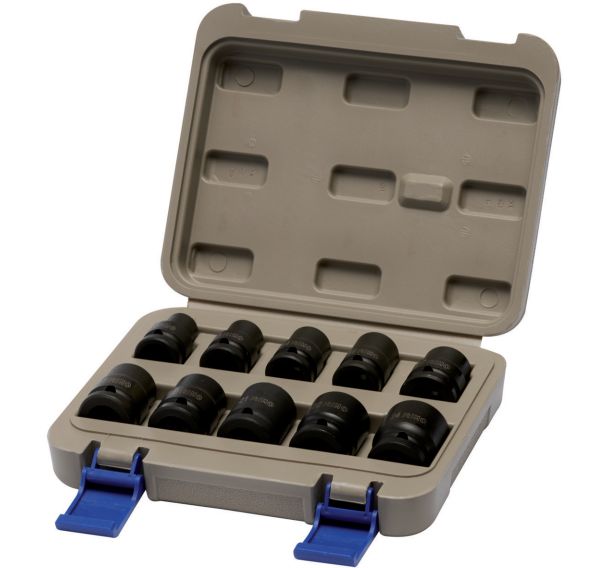 Coffret douilles à chocs 1/2" 10 pièces boîte plastique