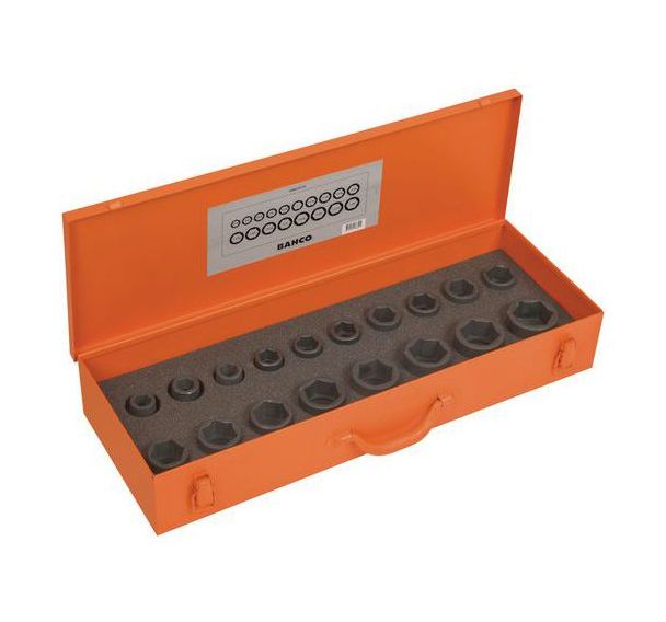 Coffret douilles à chocs 3/4 6 pans pouces 18 pièces