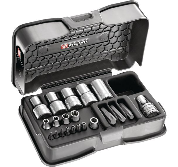 Coffret douilles + embouts Torx
