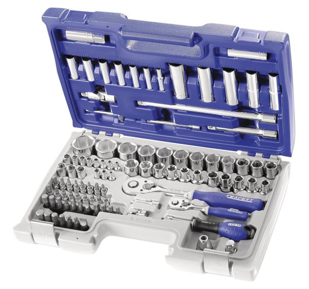 Coffret douilles et accessoires métriques 1/4'' 1/2'' 98 pièces/E034805