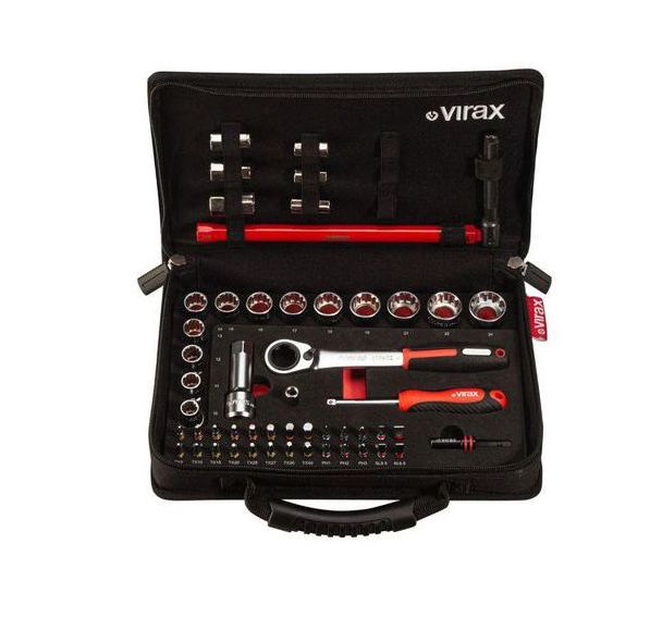 Coffret douilles traverstantes embouts 1/4'' 44pièces