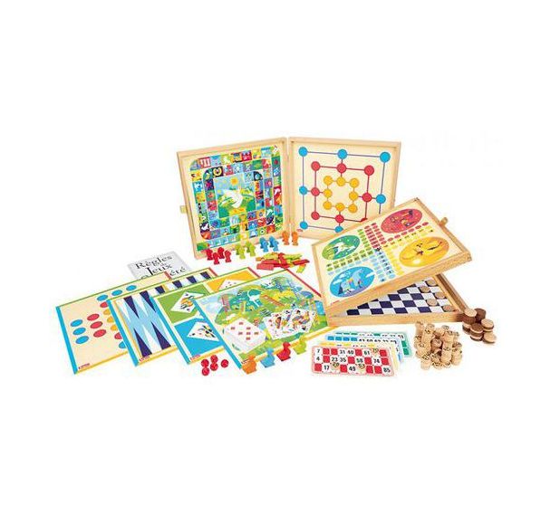 Coffret en bois 150 jeux de société