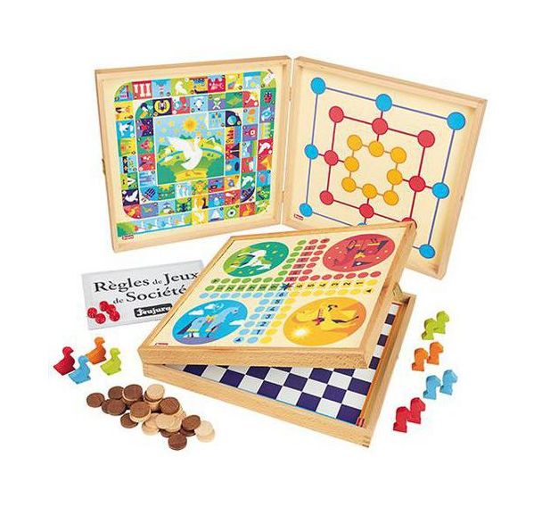 Coffret en bois 50 jeux de société