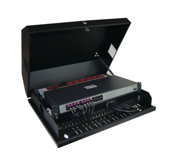 Coffret mural faible encombrement 19'' 8U (noir)