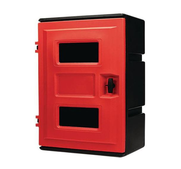 Coffret pour 2 extincteurs 9 kg - noir avec porte rouge