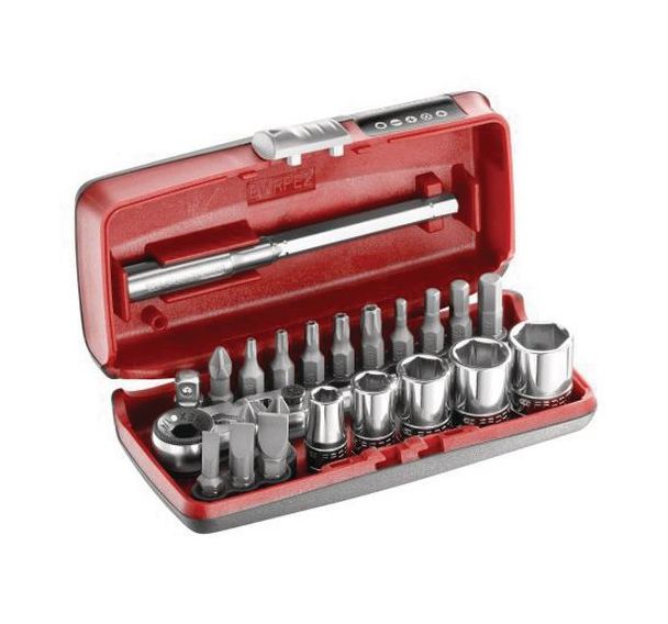 Coffret serrage vissage avec cliquet 1/4'' - 23 pièces
