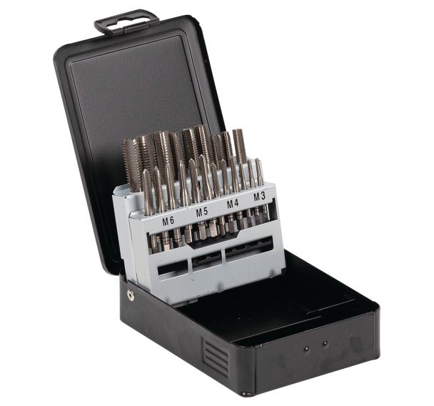 Coffret tarauds main HSS 21 pièces M3-M12 - Manutan