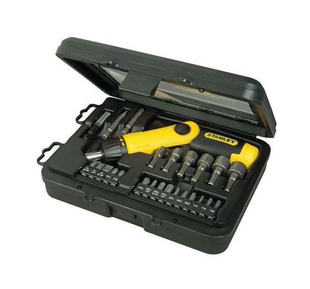 Coffret tournevis porte-embouts pistolet articulé à cliquet