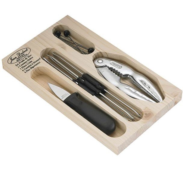 Coffret ustensiles fruits de mer en inox