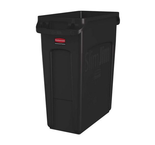 Collecteur Slim Jim avec aération - Brun - 60L - Rubbermaid