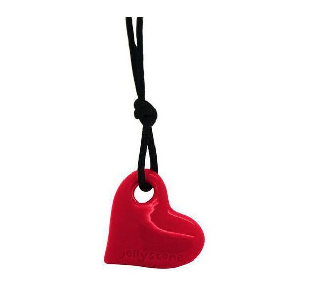 Collier à mastiquer cœur rouge