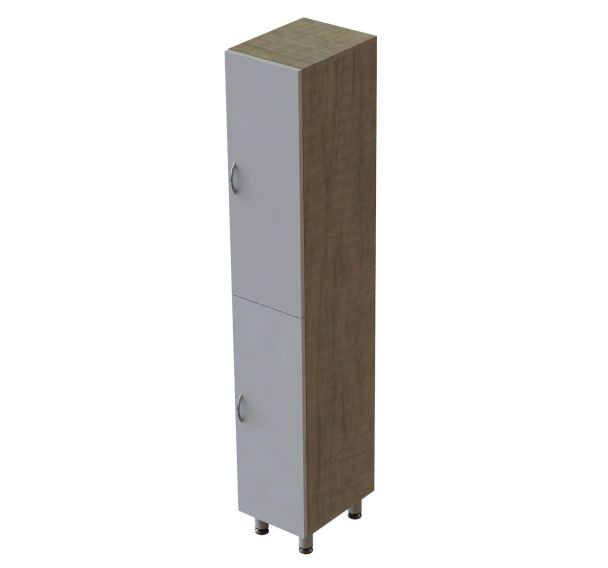 Colonne salle de bains Quiétub Tabac/Gris pied 9006 alu