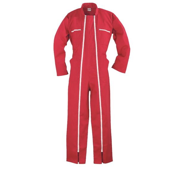 Combinaison de travail double glissière - Rouge