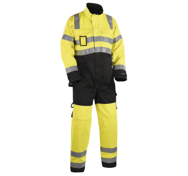 Combinaison manches longues haute visibilité jaune fluorescent/noir