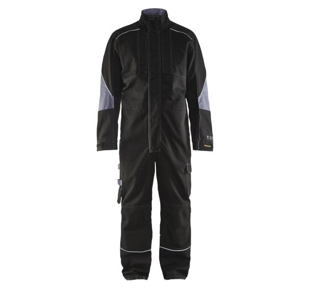 Combinaison manches longues retardant flamme noir/gris