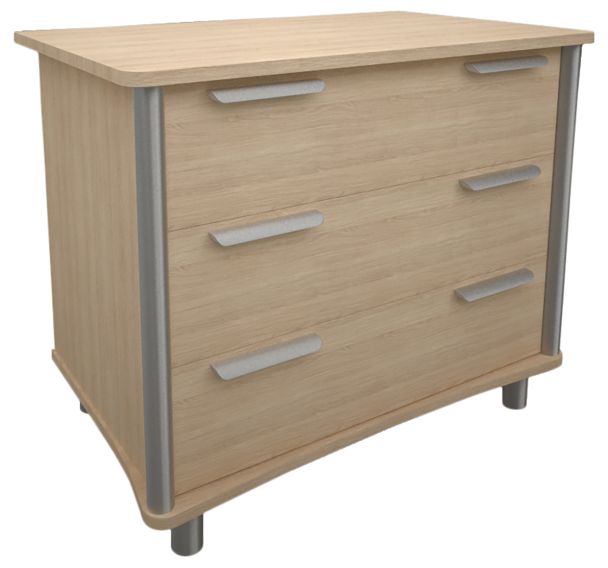 Commode 3 grands tiroirs 4 pieds