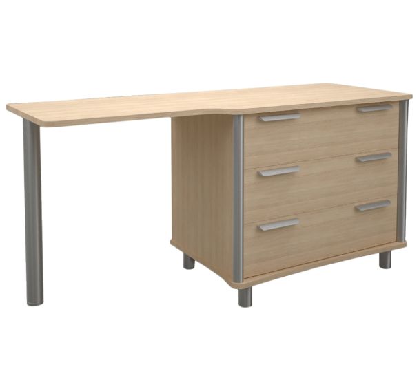 Commode bureau 3 tiroirs 1 bureau gauche 4 pieds