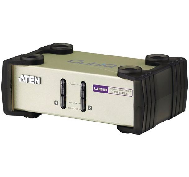 Commutateur KVM 2 ports combo VGA/USB+PS2 et Câbles ATEN