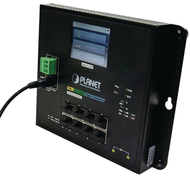 Commutateur industriel plat avec LCD 8 ports Gigabit Planet