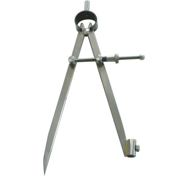 Compas à ressort porte-crayons acier poli - Taliaplast