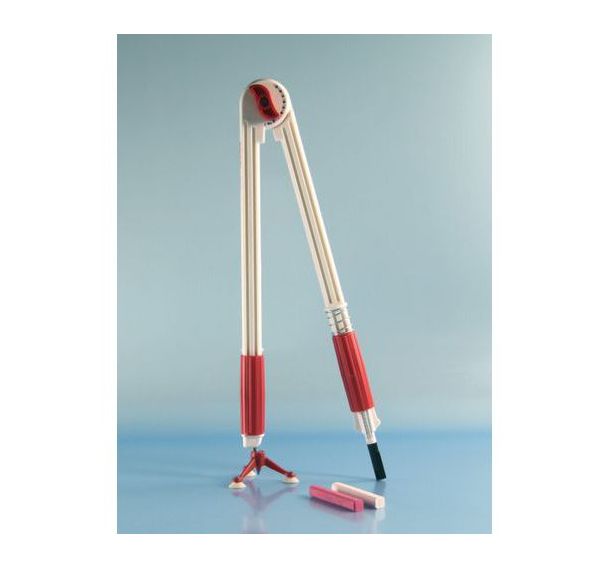 Compas plastique à 3 pieds rotatifs à ventouse avec porte craie ou feutre Ø 18 mm