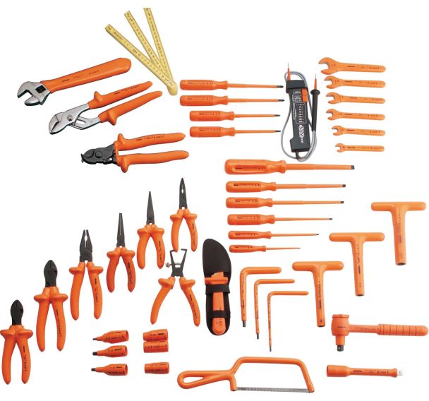 Composition de 45 outils isolés 1000V avec sacoche cuir