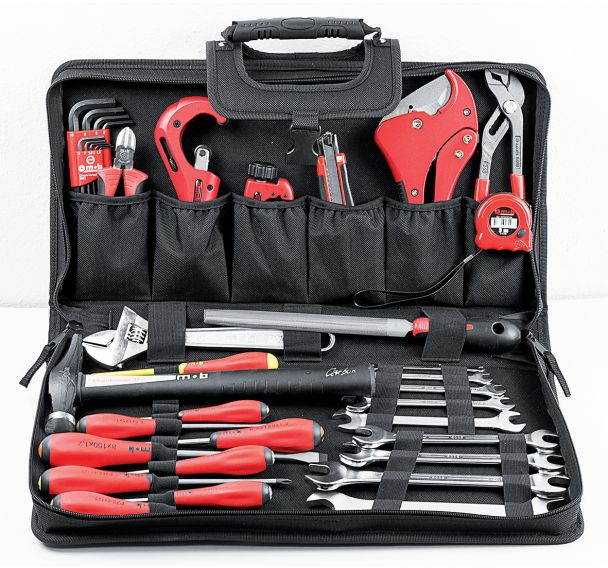 Composition plomberie dans un textile fusion box - Nb d'outils : 38