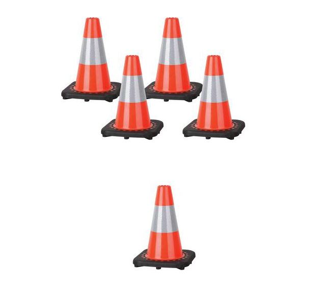Cône avec 1 bande réfléchissante - Lot de 5 - Manutan Expert