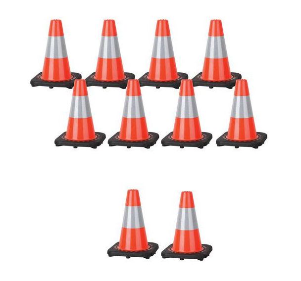 Cône avec 1 bande réfléchissante Lot de 10 -Manutan Expert
