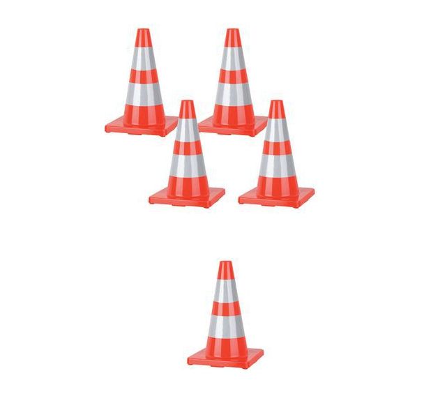 Cône bandes réfléchissantes 45 cm Lot de 5 - Manutan Expert